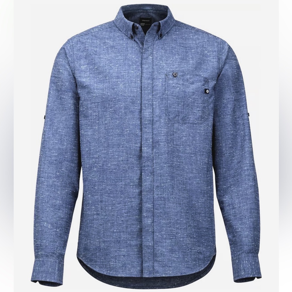 Marmot cooper canyon light‎ weight hiking shirt blue long sleeve button down